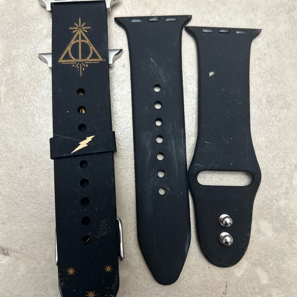 Black Apple Watch Band with Harry Potter designs